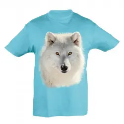 Camiseta Niño Lobo Blanco color Azul