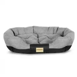 Kingdog Cama Ovalada Para Perro Gato Sofá Para Mascotas 100 X 75 Cm Impermeable Gris