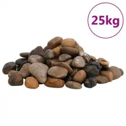 Guijarros Pulidos Colores Mezclados 25 Kg 2-5 Cm Vidaxl