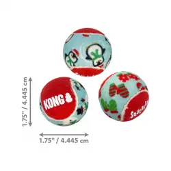 Kong Holiday Squeakair Pelota de tenis para perros – pack 6