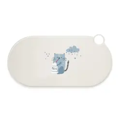 Alfombrilla para comederos TIAKI Silikon Milky Kitty - 50 x 25 cm (L x An)