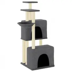 Rascador Para Gatos Con Postes De Sisal Gris Oscuro 122 Cm Vidaxl