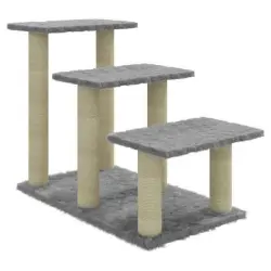 Vidaxl rascador en forma de escalera gris claro para gatos