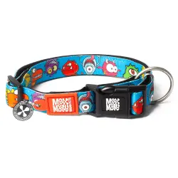 Collar Max & Molly Little Monsters con Smart ID para perros - Talla XS: 22-35 cm de cuello, 10 mm de ancho