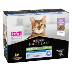 PURINA PRO PLAN Sterilised Senior Longevis 10 x 75 g en sobres - Pavo