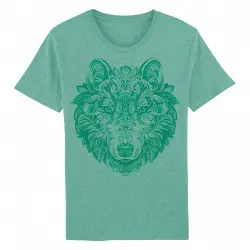 Camiseta Lobo Mandala color Verde