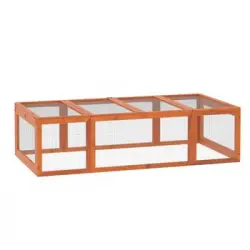 Conejera Exterior De Abeto Metal 180x90x48 Cm-pawhut. Natural