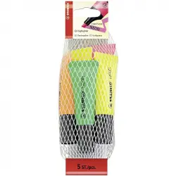 STABILO Neon 5 Marcadores fluorescentes Semiblandos