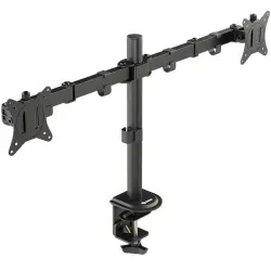PcCom Essential Soporte 2 Monitores de 17-32" VESA 75x75/100x100 Máx 9Kg Negro