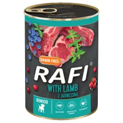 Rafi Junior Pastete, 24 x 400 g - Con cordero, arándanos rojos y azules
