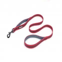 APEX DOG GEAR correa de nylon con doble asa roja para perros