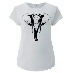 Camiseta manga corta mujer algodón elefante color Blanco