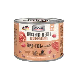 MAC's 6 x 200 g en latas para gatos - Vacuno y corazones de pollo