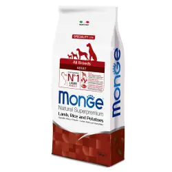 Monge Natural Superpremium Cordero, Arroz y Patata - 12 kg