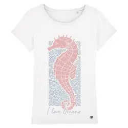 Camiseta Mujer Caballito de mar color Blanco