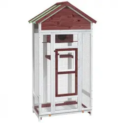 Casita Para Pájaros Madera Maciza Pino Color Moca 91,5x53x170cm Vidaxl