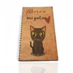 Libreta de corcho "Gato negro"