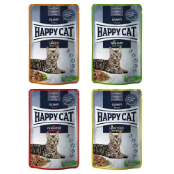 Happy Cat Pouch Carne en salsa 12 x 85 g  - Mezcla II