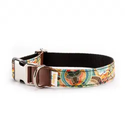 Pamppy funny india collar de algodón y poliéster verde para perros