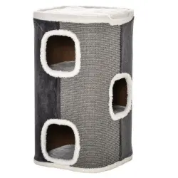 Barril rascador para gatos PawHut color Gris