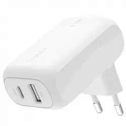 Belkin BoostCharge Cargador de Pared Doble 1x USB-C PD 3.0 30W + 1x USB-A 12W Blanco