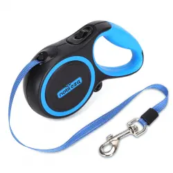 Nobleza Correa Perro Extensible, Correa de Perro retráctil de 360° sin enredos, Cinta Flexible para Adiestramiento y Paseo, para Perros Pequeños, Medianos (Azul, 3 Metros)