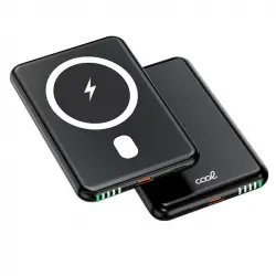 Cool Batería Externa Universal MAGNÉTICA Power Bank Qi 5000 mAh Negro