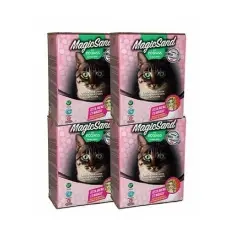 Pack 4 cajas de arena no aglomerante para gatos olor Talco