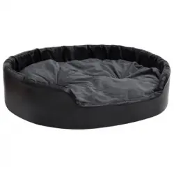 Cama De Perros Felpa Y Cuero Sintético Gris Oscuro 99x89x21 Cm Vidaxl