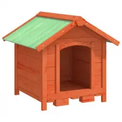 Caseta Para Perros Madera Maciza De Pino Marrón 65x65x61,5 Cm Vidaxl