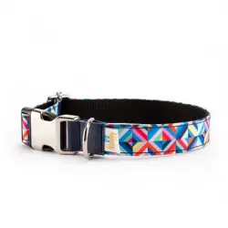 Pamppy funny psychedelic collar de algodón y poliéster multicolor para perros