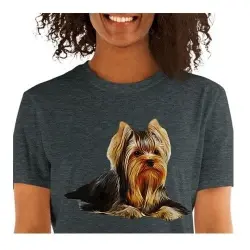 Mascochula camiseta mujer personalizada con tu mascota gris oscuro