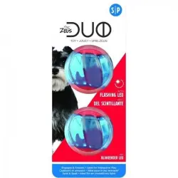 Zeus duo ball pelota con luz led roja para perros