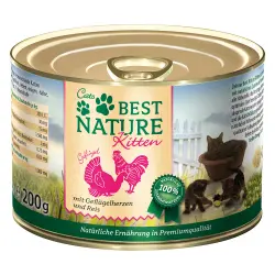 Best Nature Kitten 6 x 200 g - Corazones de ave y arroz