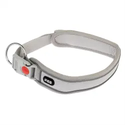 Collar TIAKI Soft & Safe gris para perros - S: 35 - 45 cm contorno de cuello, 4 cm de ancho