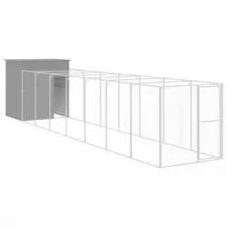 Caseta Perros Corral Acero Galvanizado Gris Claro 165x863x181cm Vidaxl