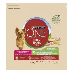 Purina One Adult Mini Weight Control Sterilised Pavo y Arroz pienso para perros