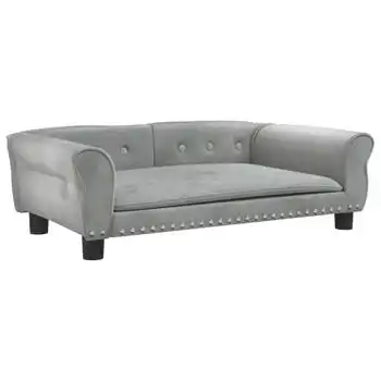 Cama Para Perros De Terciopelo Gris Claro 95x55x30 Cm Vidaxl