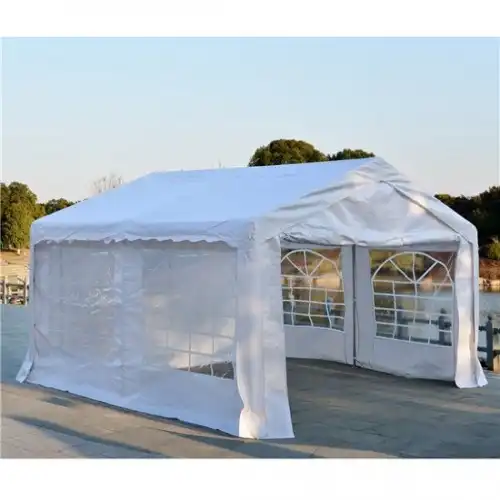 Carpa pabellon de jardin con ventanas y puerta color Blanco