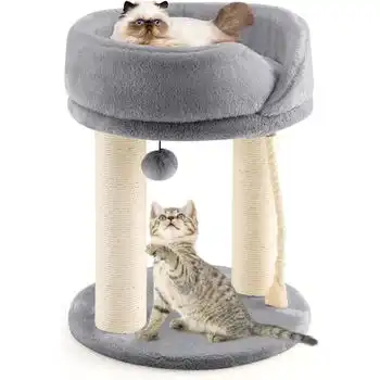 Árbol Rascador Para Gatos, Altura 53 Cm, Torre Para Gatos 4 En 1 Con Plataforma Costway 40 X 40 X 51 Cm