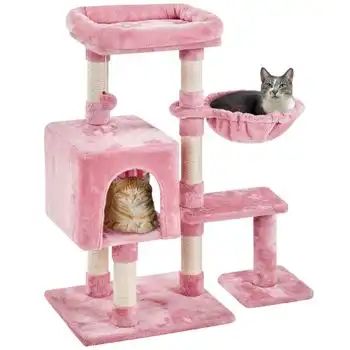 Árbol Rascador Para Gatos Torre Para Gatos De Sisal Con Nidos Rosa