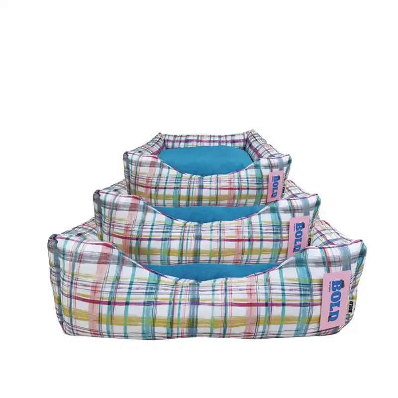 Bold Key Blue Lines cama cuna para perros, Tallas 86x66x23cm