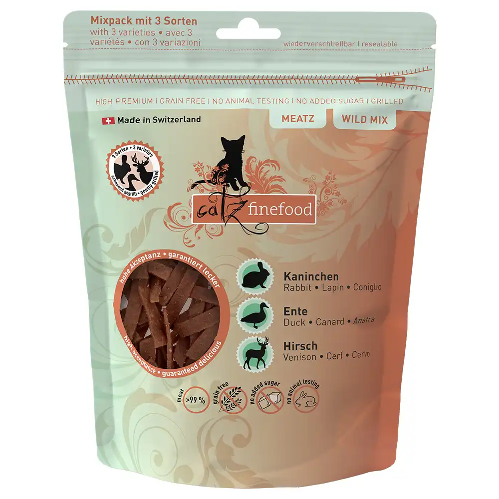 catz finefood Meatz snacks para gatos - Pack mixto - Wild Mix (45 g)