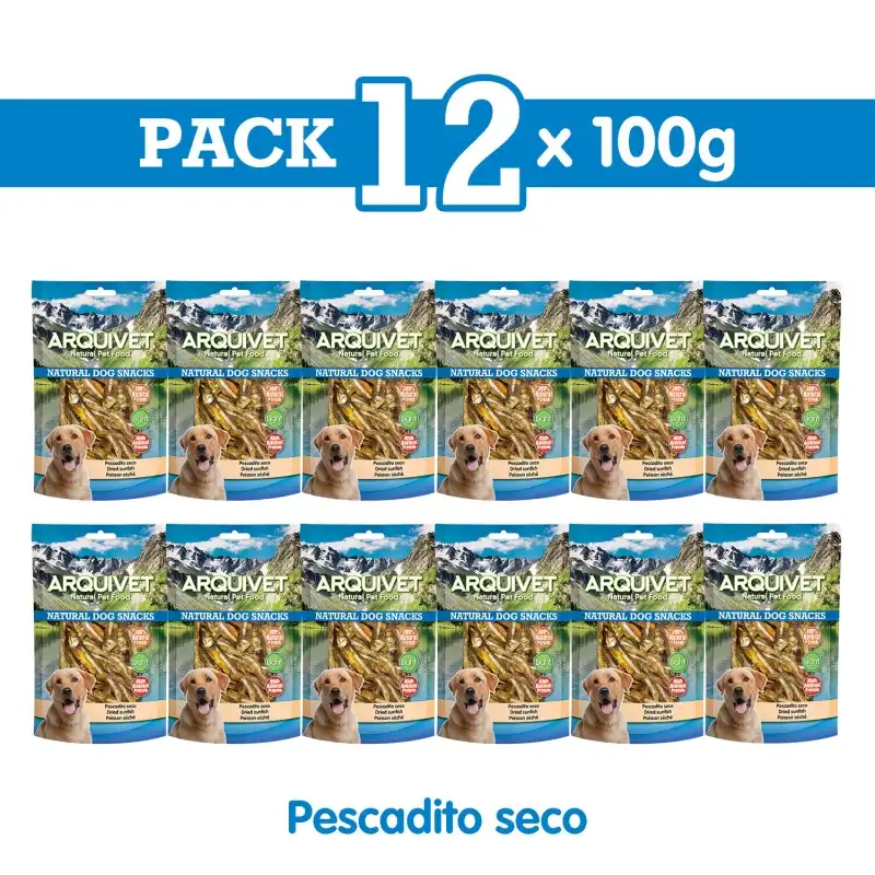 Pescadito seco 100g Snack para perros, Unidades 12 unidades