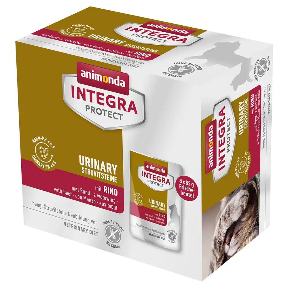 Animonda Integra Protect Adult Urinary Cálculos de estruvita 8 x 85 g - Con vacuno