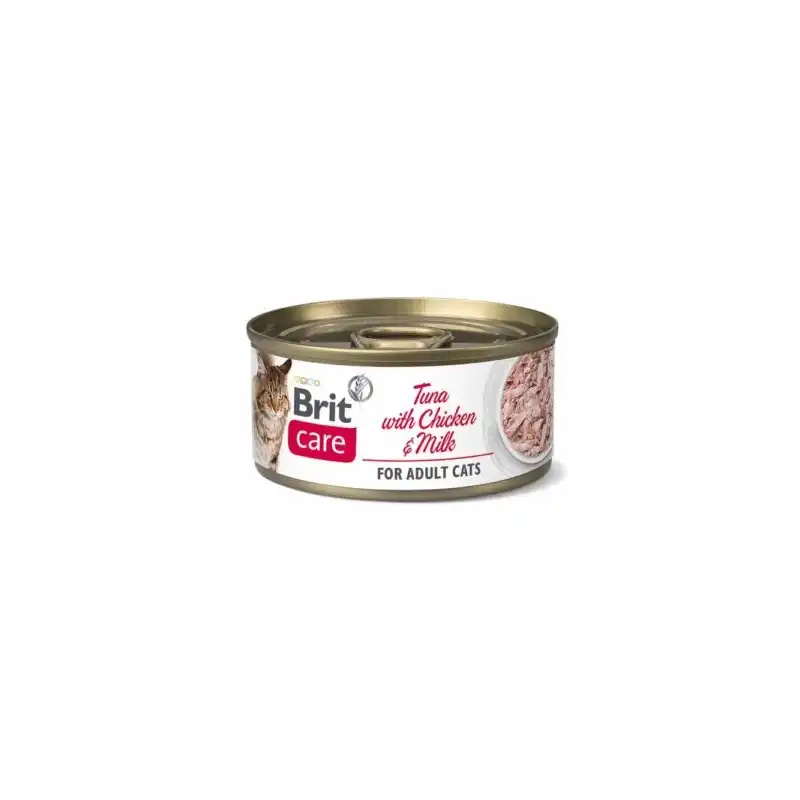 Brit care cat atun con pollo y leche latas para gato, Unidades 24 x 70 Gr