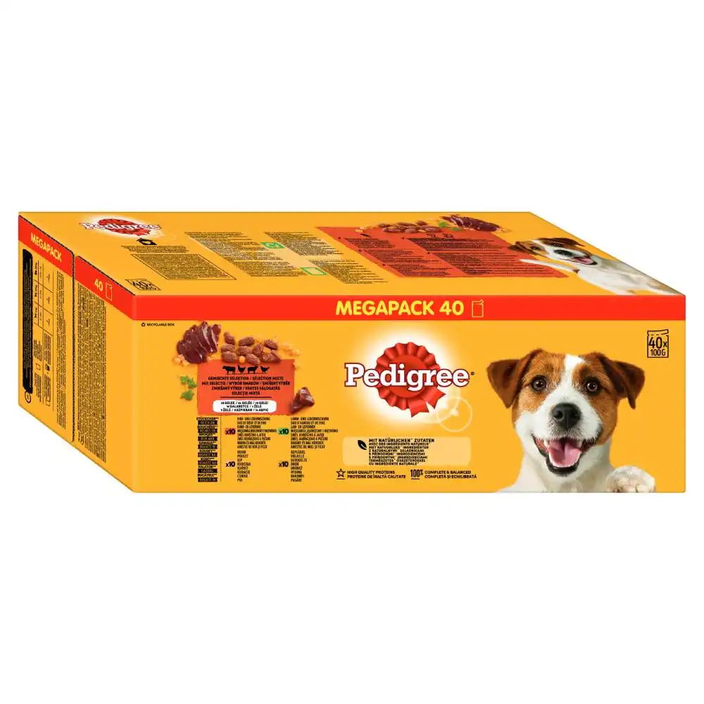 Multipack Pedigree bolsitas - 40 x 100 g 4 surtidos en gelatina