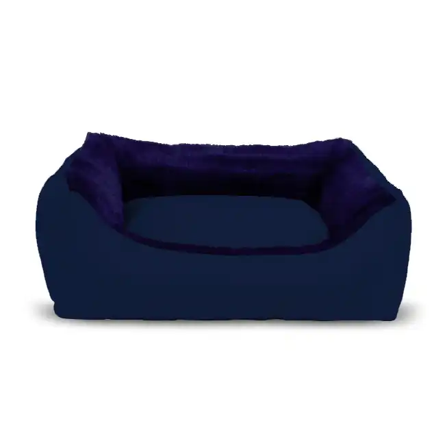 Cama para Perros y Gatos GAUTY Tela Impermeable y pelo (Azul - 95 x 75 cm)