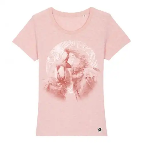 Camiseta Mujer Loros Luna color Rosa