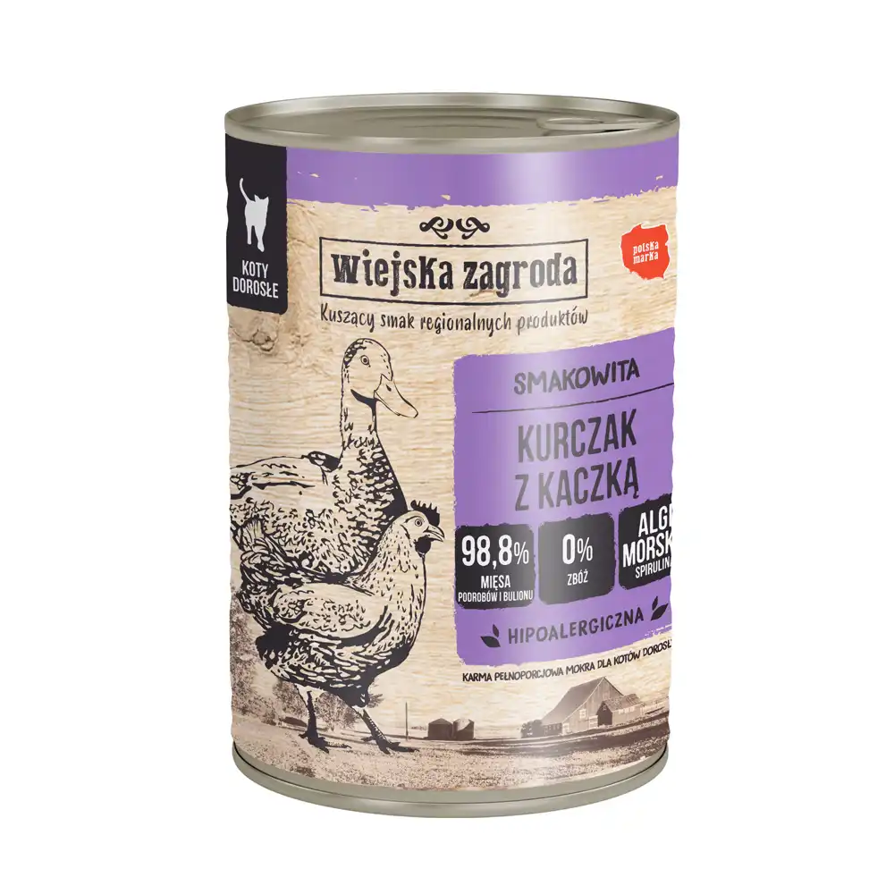 Wiejska Zagroda Cat 12 x 400 g - Kitten Pavo con pollo